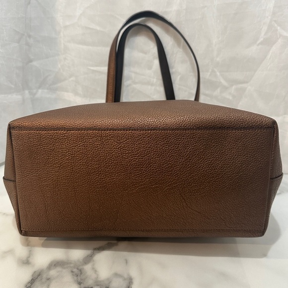 Coach Polished Pebble Leather Taylor Metallic Bronze Tote - Picture 8 of 11